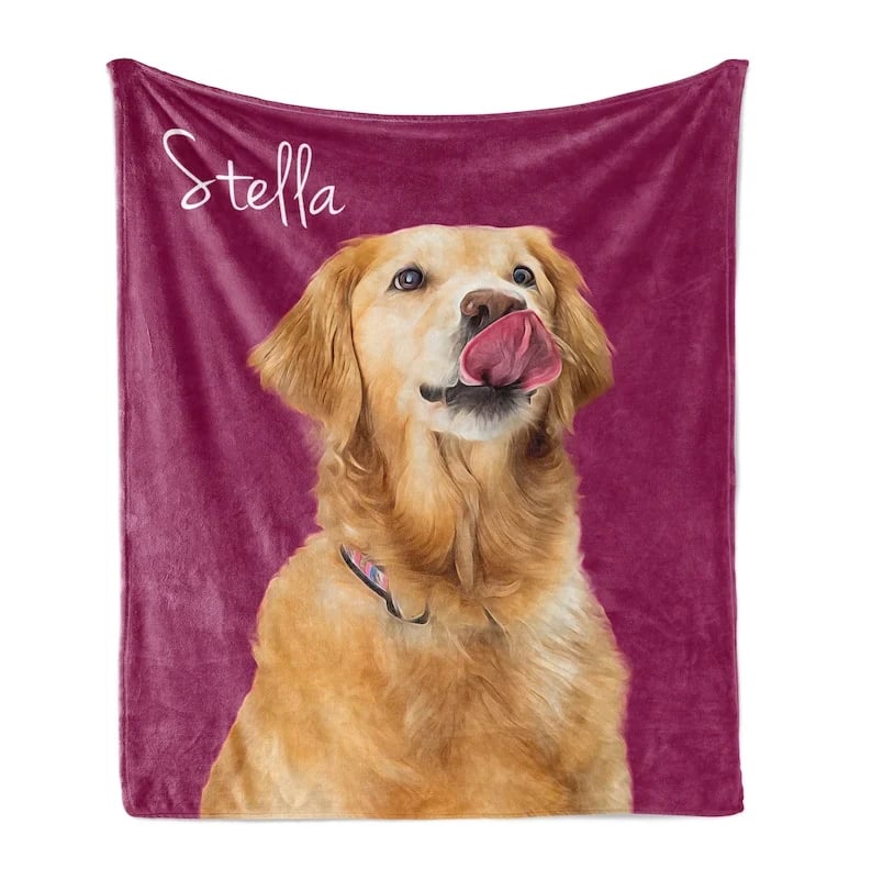 Custom Dog Face Blankets, Personalized Pet Photo Blanket, Fleece Dog Blankets, Customized Photo Throws, Dog Dad Gifts, Pet Lover Gifts