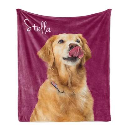 Custom Dog Face Blankets, Personalized Pet Photo Blanket, Fleece Dog Blankets, Customized Photo Throws, Dog Dad Gifts, Pet Lover Gifts