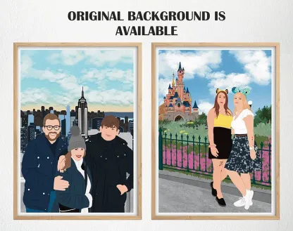 Custom Family Photo Wall Art, Personalized Dad Portrait Print, Fathers Day Gift