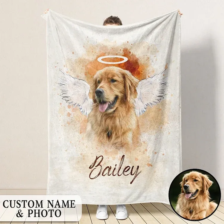 [Copy]Custom Pet Blanket Using Pet Photo + Name Custom Dog Blanket Personalized Dog Blankets Cat Picture Blanket Pet Photo Blanket Dog Dad Gift