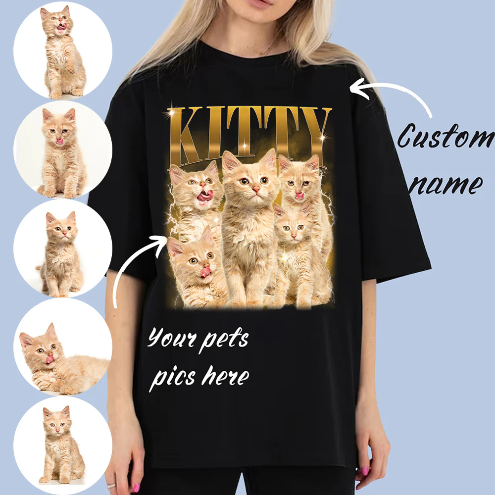 Custom Photo Vintage Tee For Pet Lover-Artloverhouse