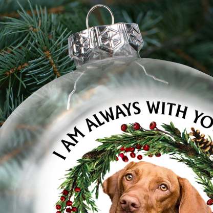 Custom Photo Lovely Dogs Cats Forever In My Heart, Personalized Clear Flat Ball Ornament