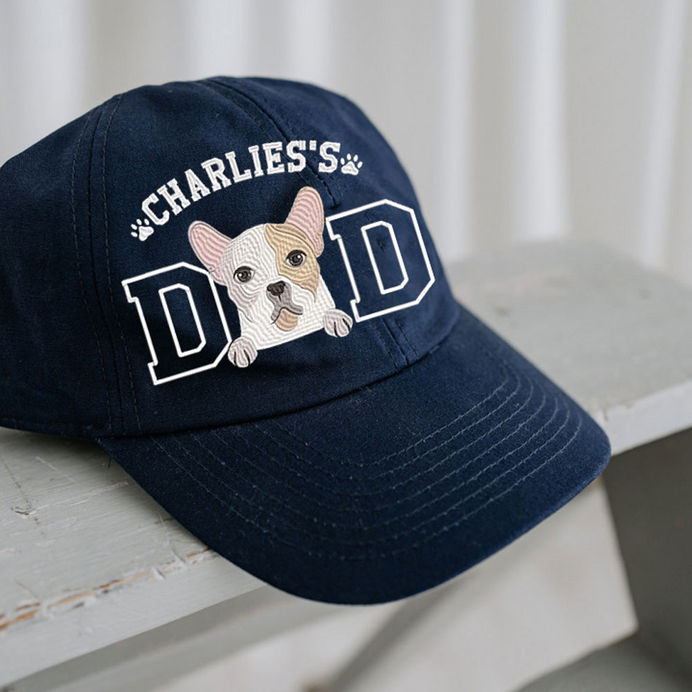 Custom Embroidered Pet Portrait Baseball Cap, Dog Mom Hat, Dog Dad Hat