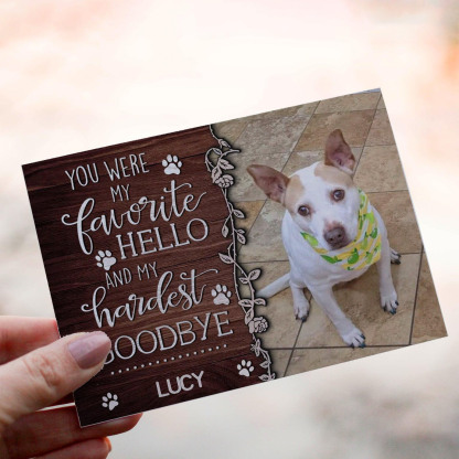 You Were My Favorite Hello - Custom Crochet Dog Doll with Personalized Card