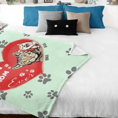 Personalized Best Cat Dog Dad Mom Soft Blanket