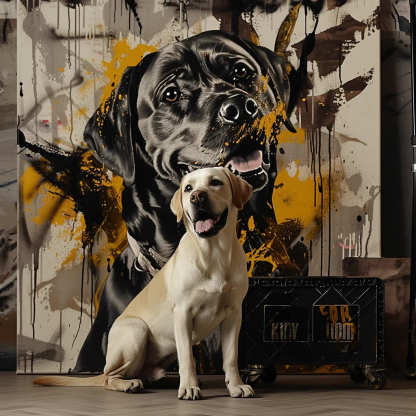 Graffiti Black White Ink Dots-Artloverhouse
