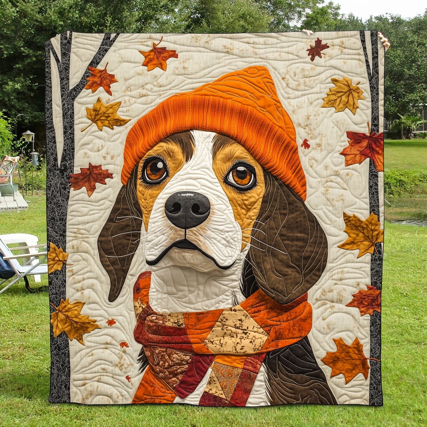 Adorable Beagle Quilted Blanket