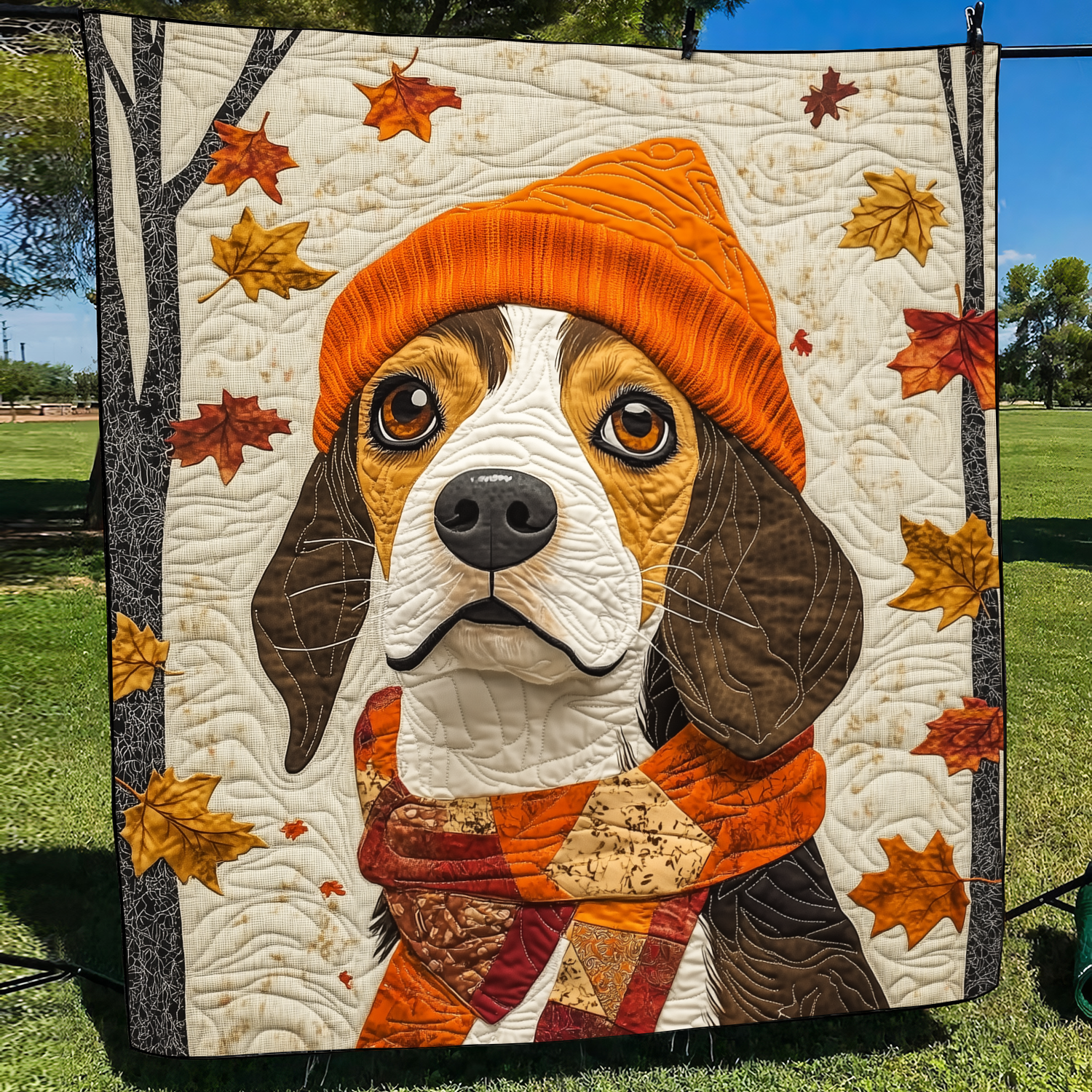 Adorable Beagle Quilted Blanket