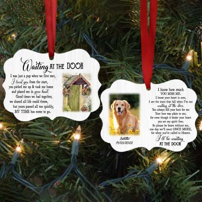 Waiting At The Door Upload Photo - Personalized Ornament - Gift For Dog Lovers