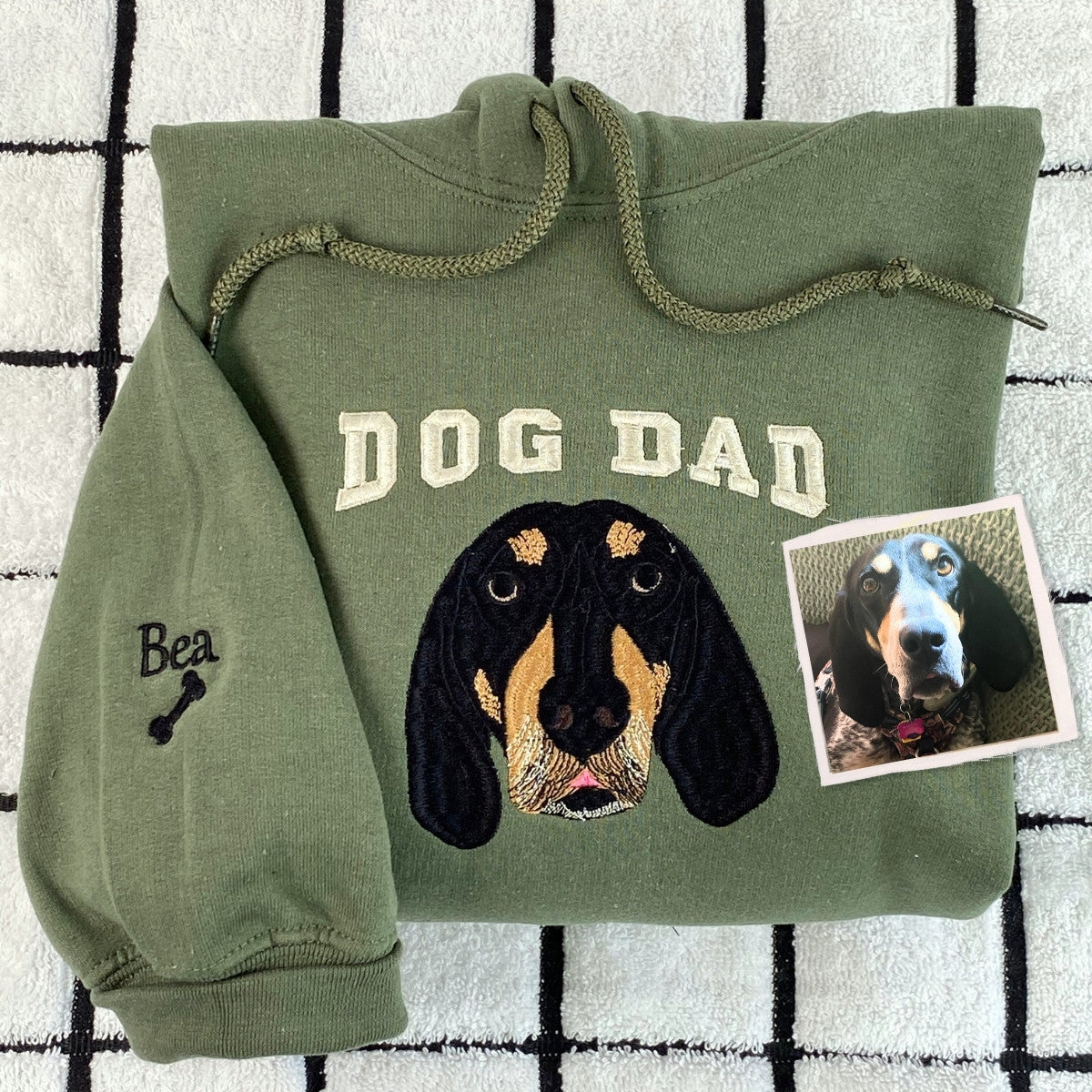 Custom Embroidered Sweatshirt With Pet Portrait