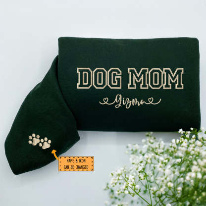 Custom Embroidered Dog Mom with Names T-Shirt