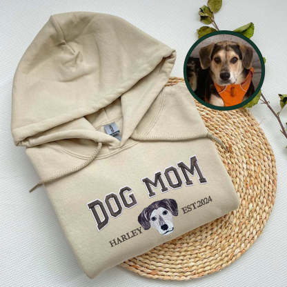 Custom Embroidered Varsity Dog Mom Hoodie