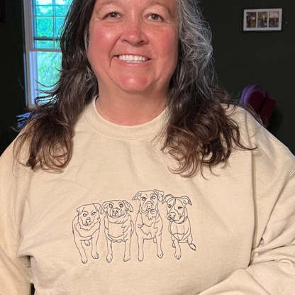 Personalized Embroidered Pet Portrait Sweatshirt for Pet Lovers