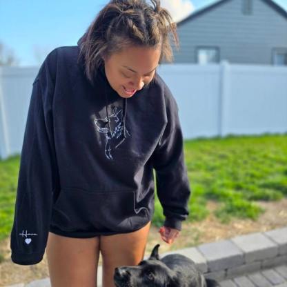 Personalized Embroidered Pet Portrait Sweatshirt for Pet Lovers