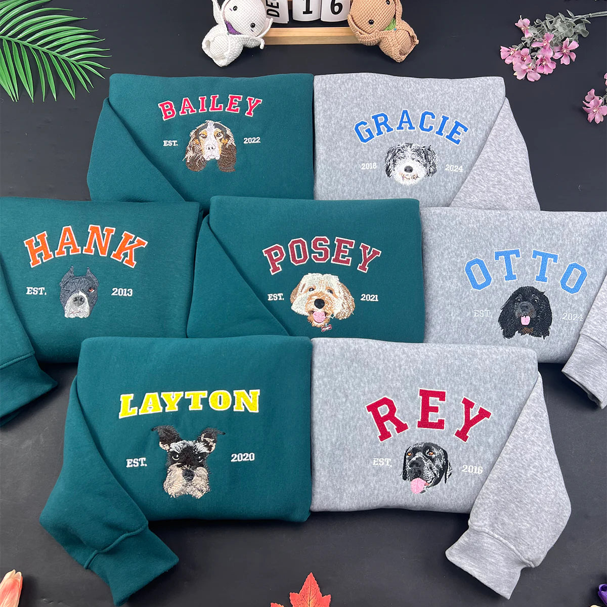 Embroidered Pet Portrait Hoodie | Custom Dog & Cat Sweatshirt