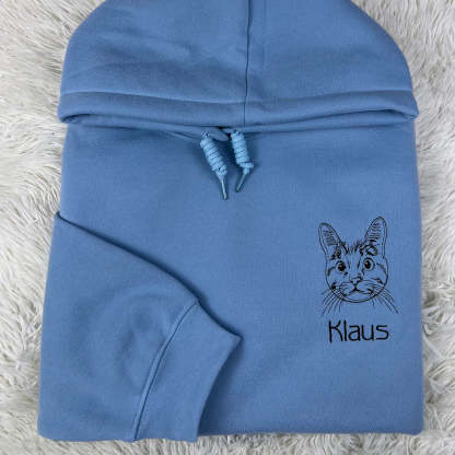 Embroidered Pet Portrait Hoodie | Custom Dog & Cat Sweatshirt