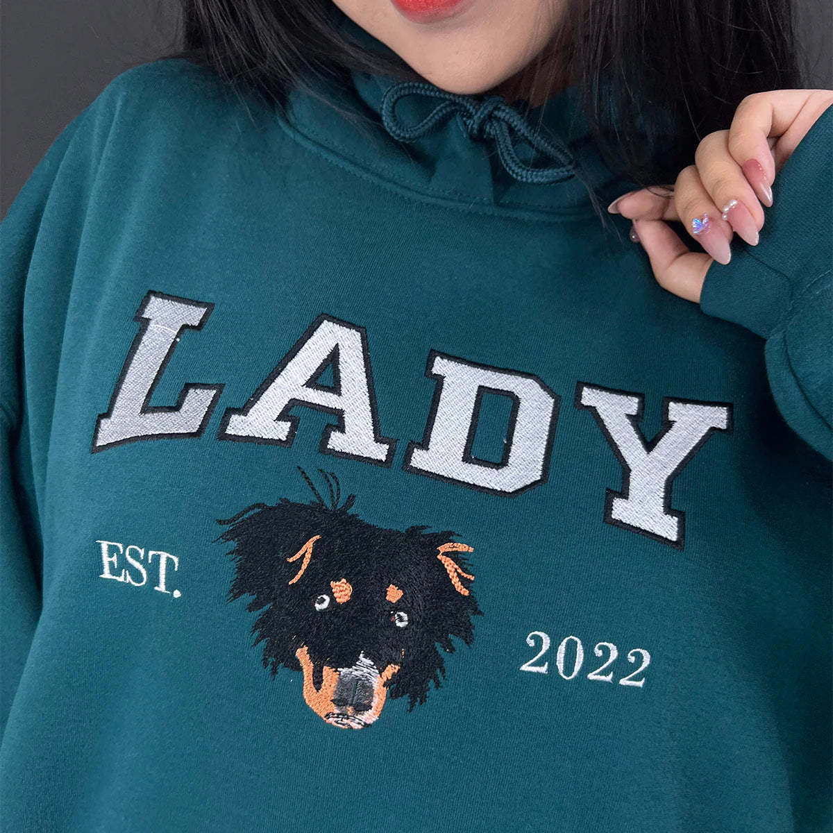 Embroidered Pet Portrait Hoodie | Custom Dog & Cat Sweatshirt