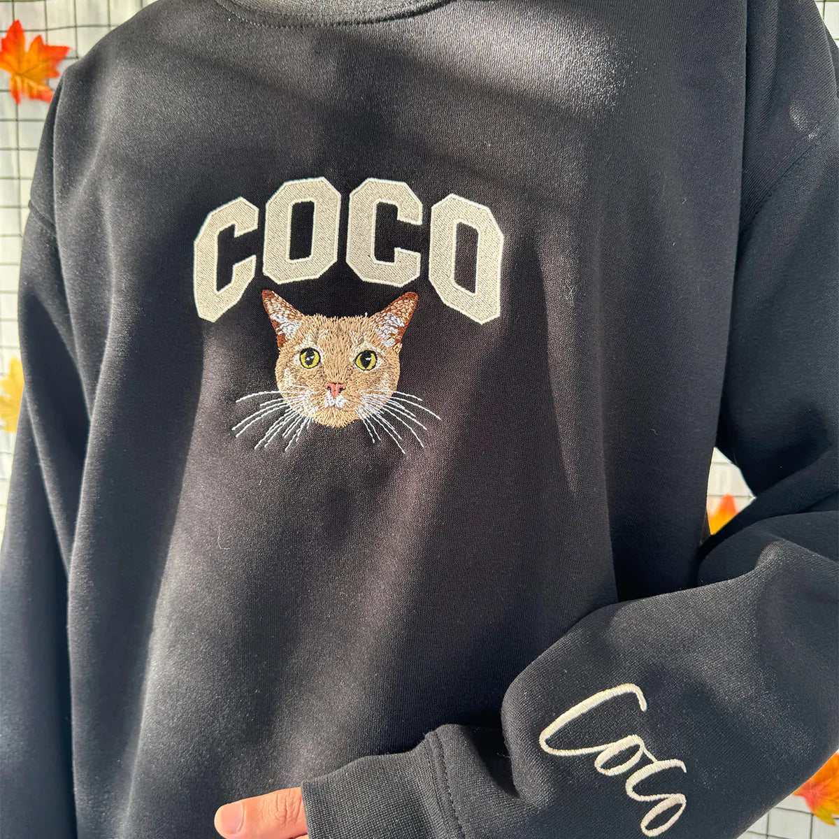 Embroidered Pet Portrait Hoodie | Custom Dog & Cat Sweatshirt