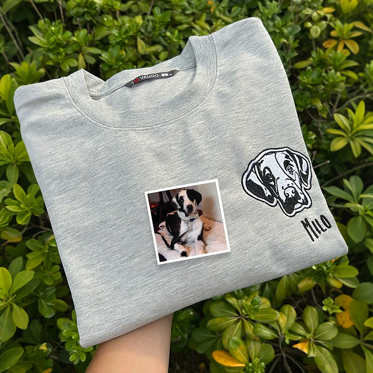 Custom Embroidered Pet Portraits Simple Icons T-Shirt, Sweatshirt, Hoodie