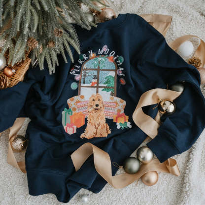 New: Personalization Printed Pet Portrait Organic Christmas Jumper!