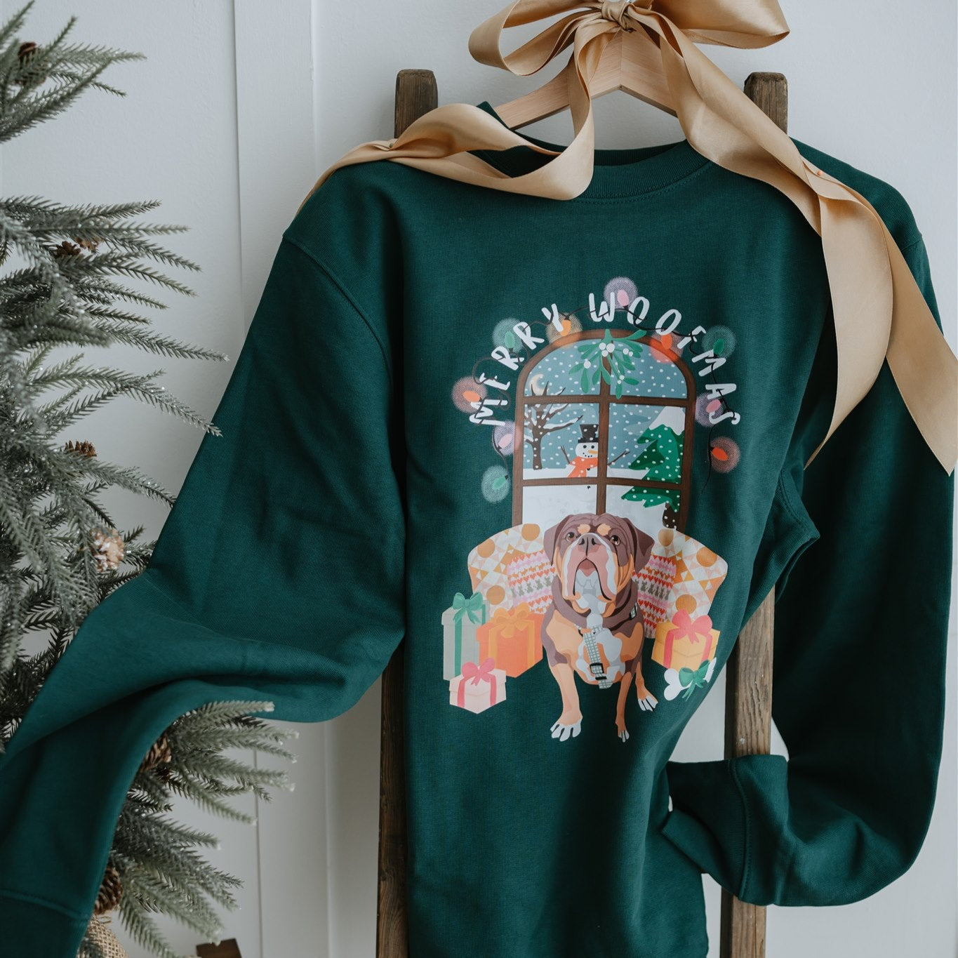 New: Personalization Printed Pet Portrait Organic Christmas Jumper!