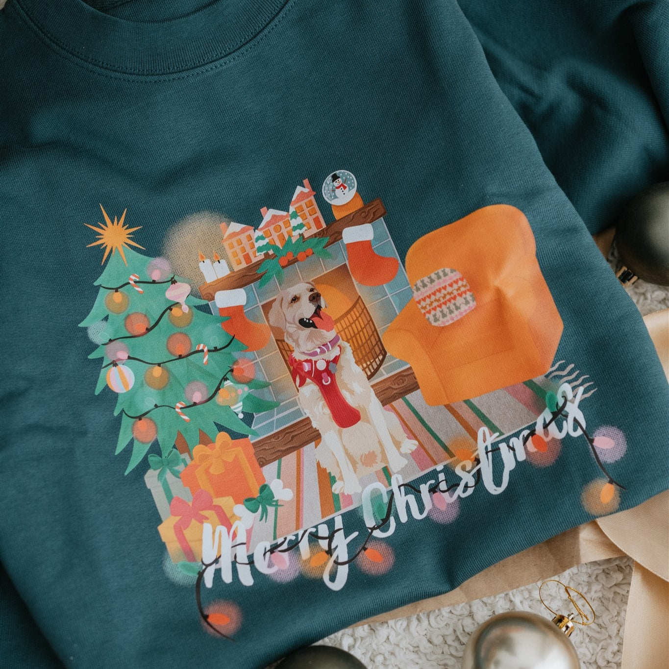 New: Personalization Printed Pet Portrait Organic Christmas Jumper!