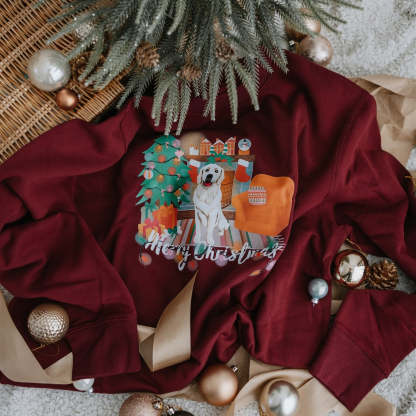 New: Personalization Printed Pet Portrait Organic Christmas Jumper!