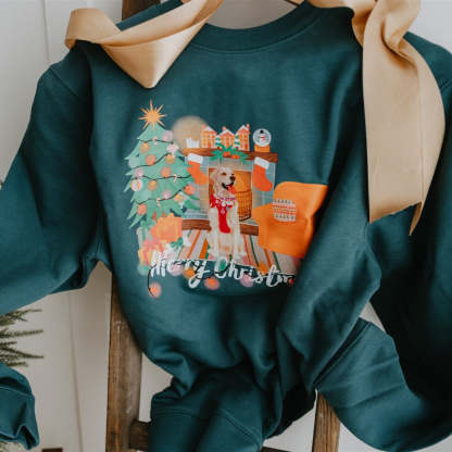 New: Personalization Printed Pet Portrait Organic Christmas Jumper!