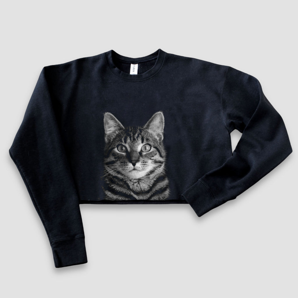 Pet-In-Pocket Cropped Tee - Pocket & Back Graphic