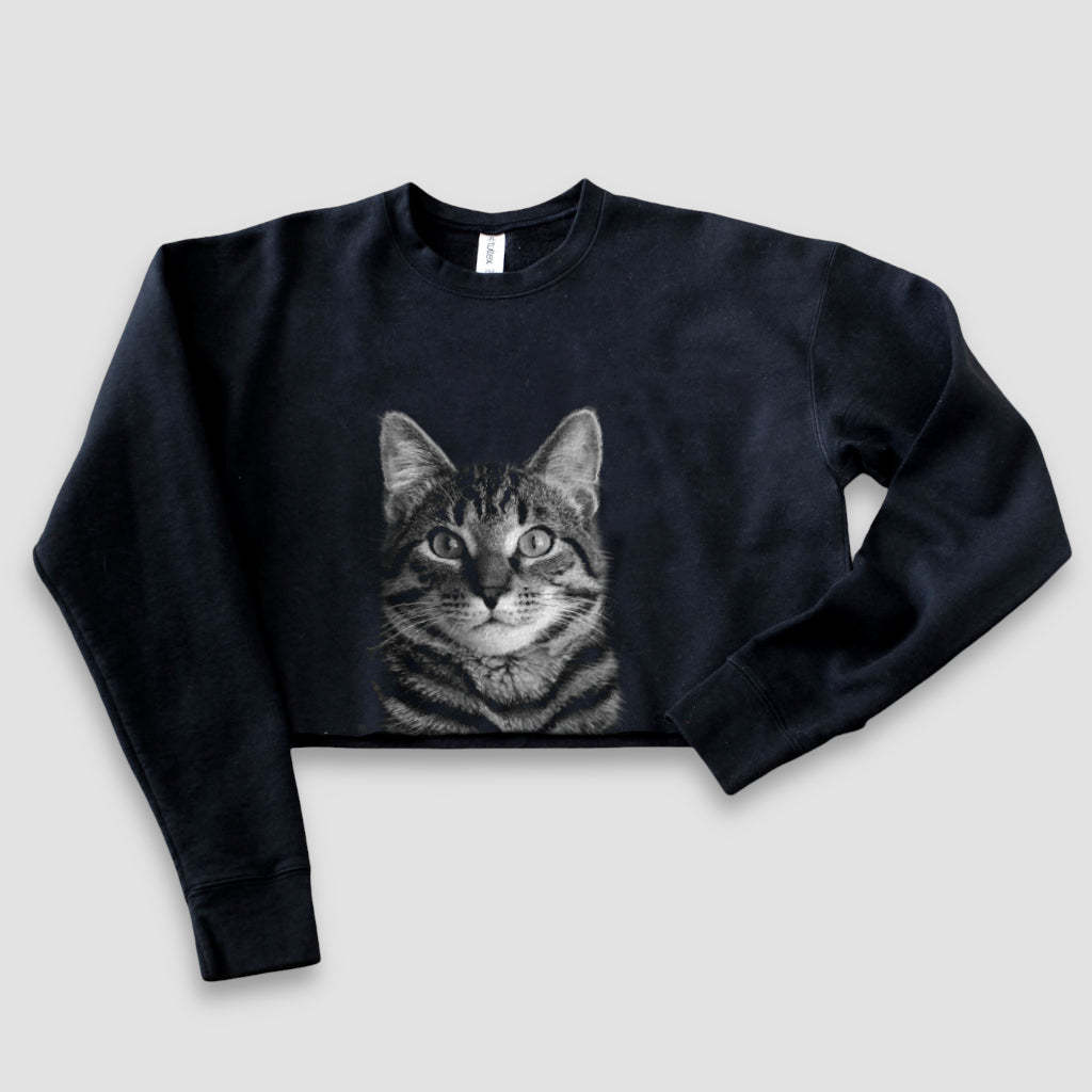 Pet-In-Pocket Cropped Tee - Pocket & Back Graphic