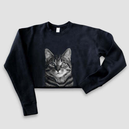 Pet-In-Pocket Cropped Tee - Pocket & Back Graphic