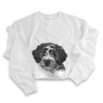 Pet-In-Pocket Cropped Tee - Pocket & Back Graphic