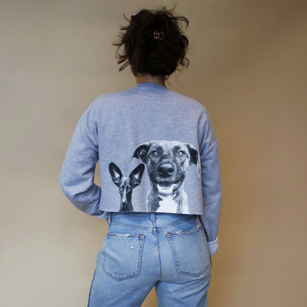 Pet-In-Pocket Cropped Tee - Pocket & Back Graphic