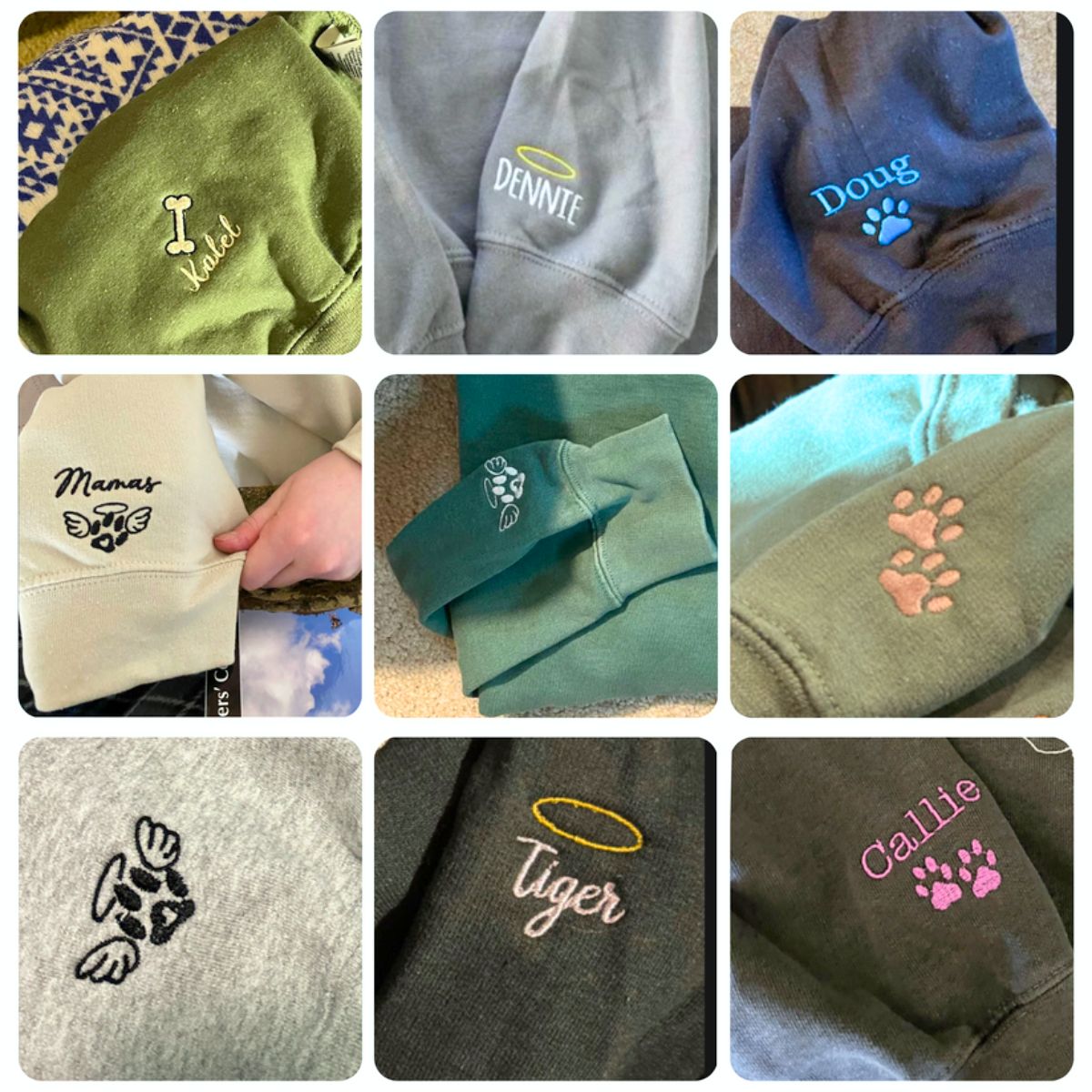 Custom Embroidered Sweatshirt With Pet Portrait