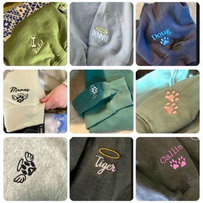 Custom Embroidered Sweatshirt With Pet Portrait