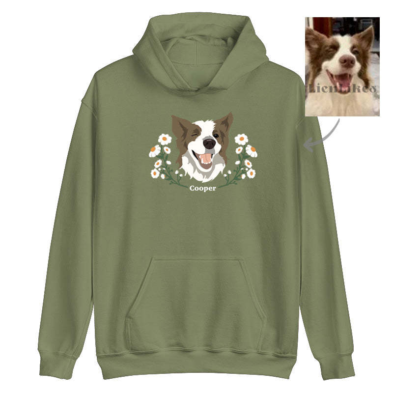 [Copy]Personalized Pet Portrait Embroidery Sweatshirt Hoodie T-shirt
