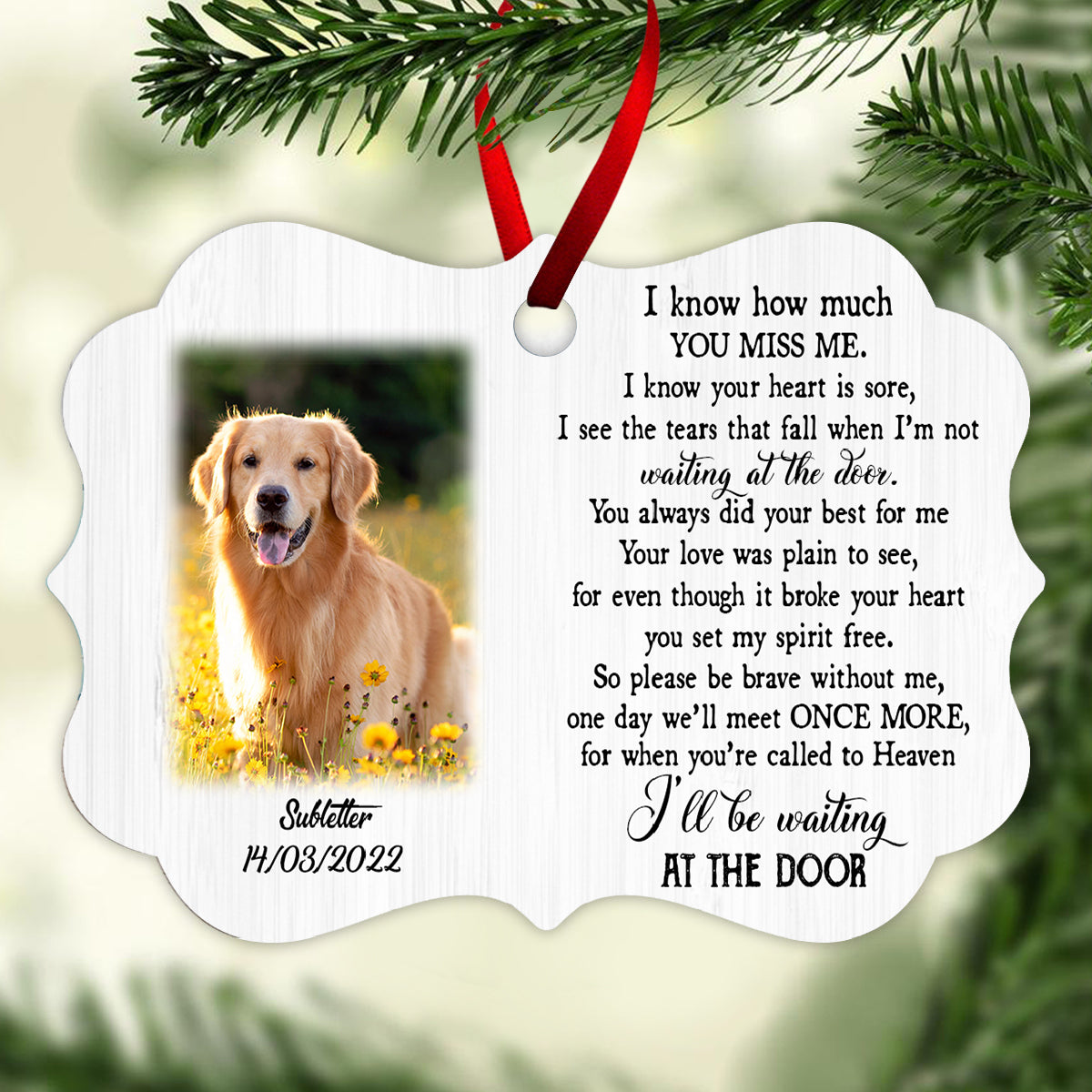 Waiting At The Door Upload Photo - Personalized Ornament - Gift For Dog Lovers