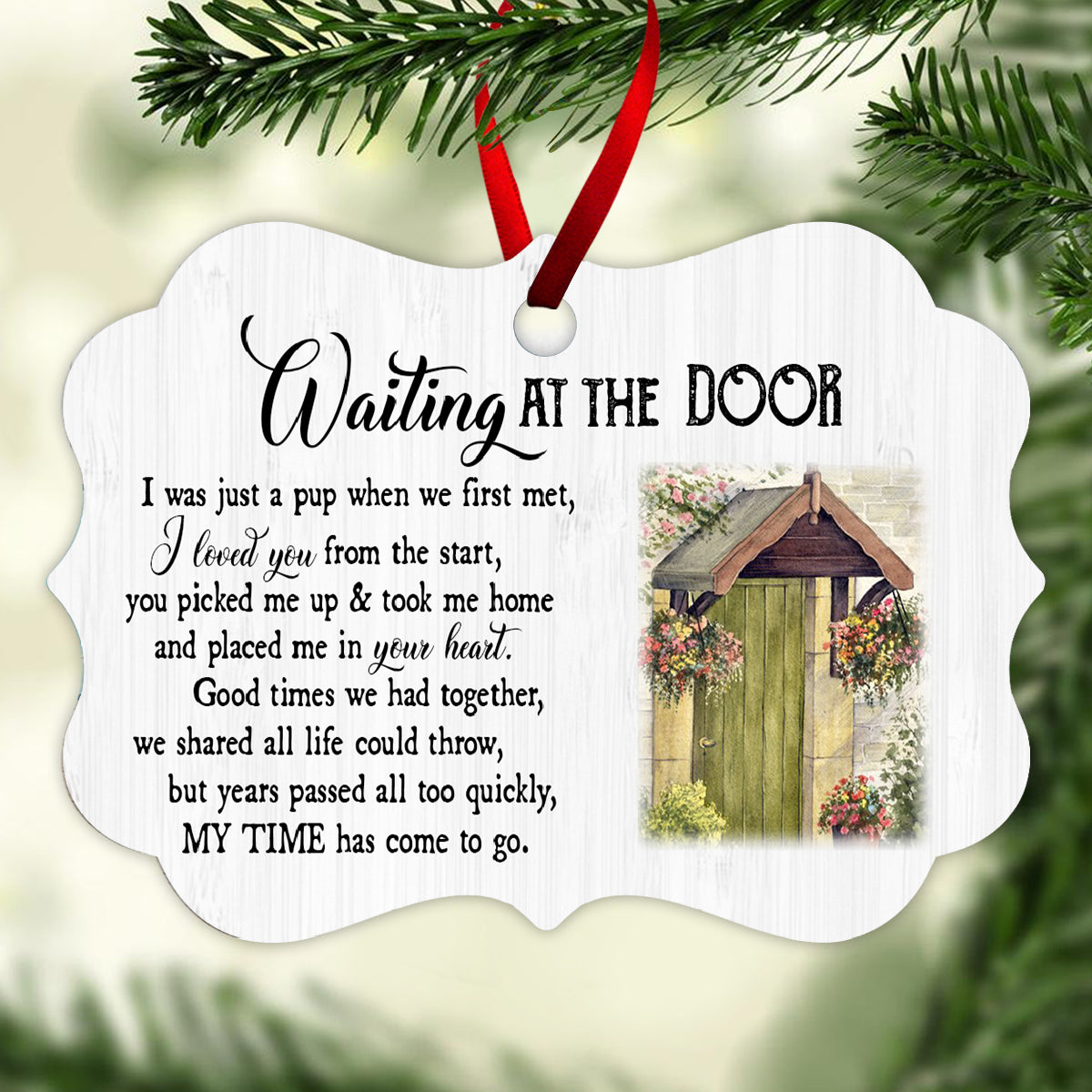 Waiting At The Door Upload Photo - Personalized Ornament - Gift For Dog Lovers