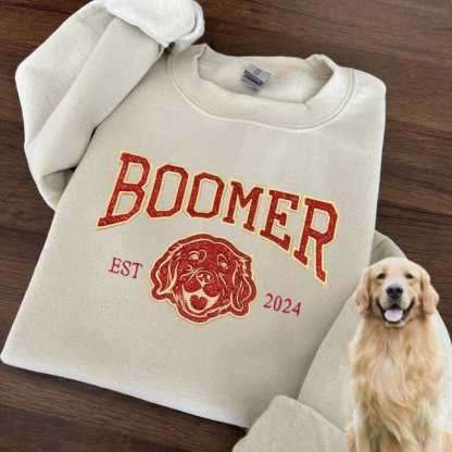 Custom Embroidered Varsity Style Dog Sweatshirt