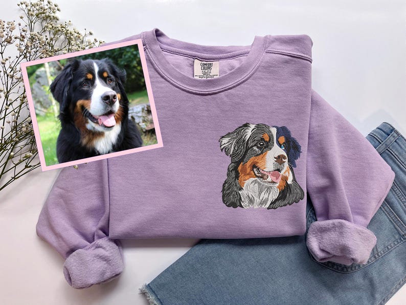 Embroidered Pet Portrait Hoodie | Custom Dog & Cat Sweatshirt