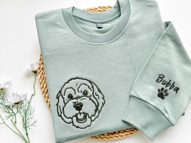 Embroidered Pet Portrait Hoodie | Custom Dog & Cat Sweatshirt