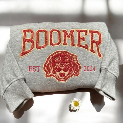 Custom Embroidered Varsity Style Dog Sweatshirt