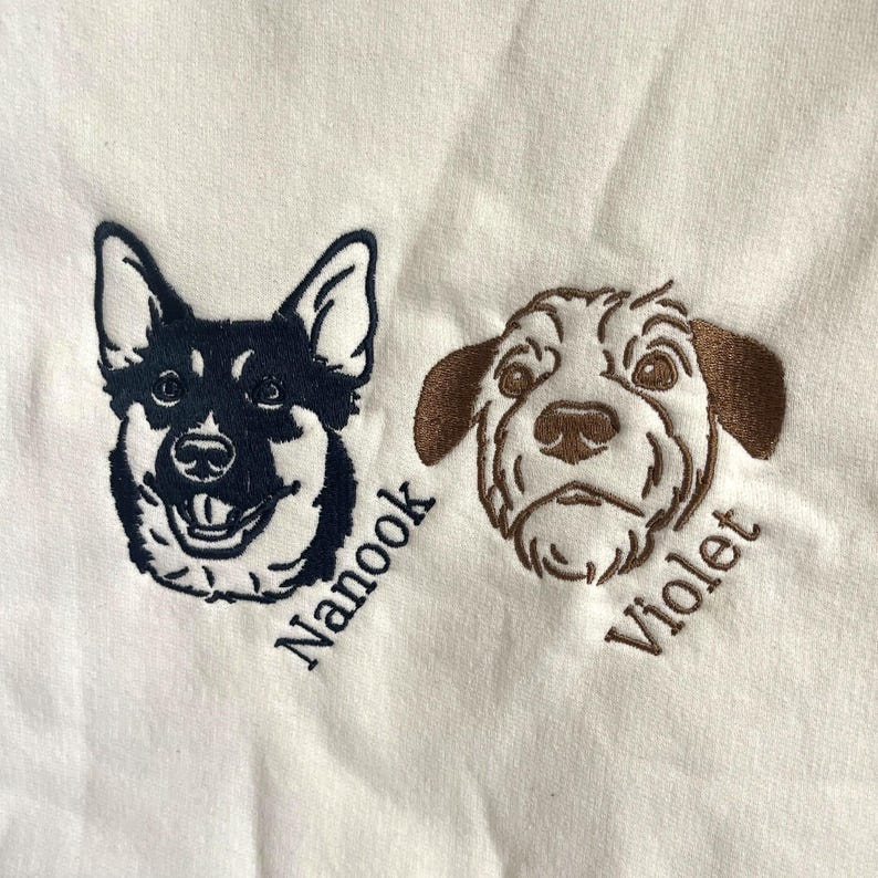 Embroidered Pet Portrait Hoodie | Custom Dog & Cat Sweatshirt