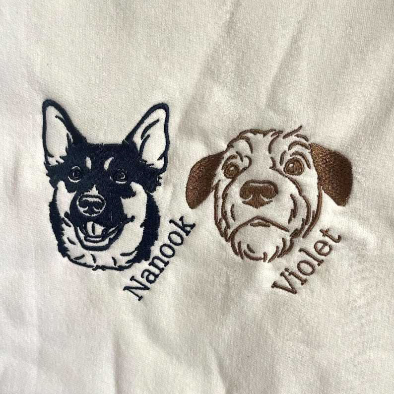 Embroidered Pet Portrait Hoodie | Custom Dog & Cat Sweatshirt