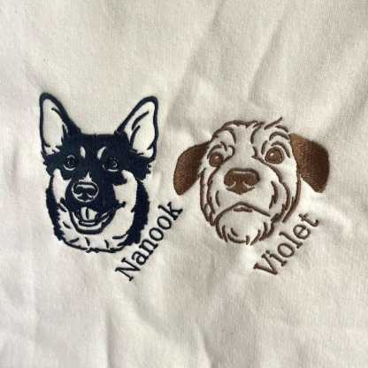 Embroidered Pet Portrait Hoodie | Custom Dog & Cat Sweatshirt