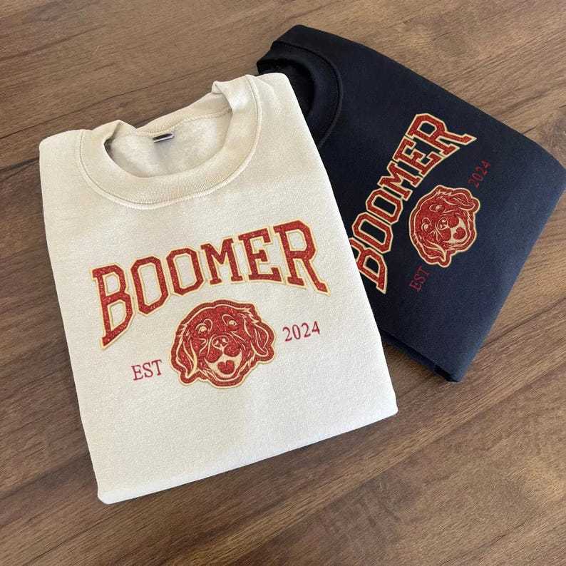 Custom Embroidered Varsity Style Dog Sweatshirt