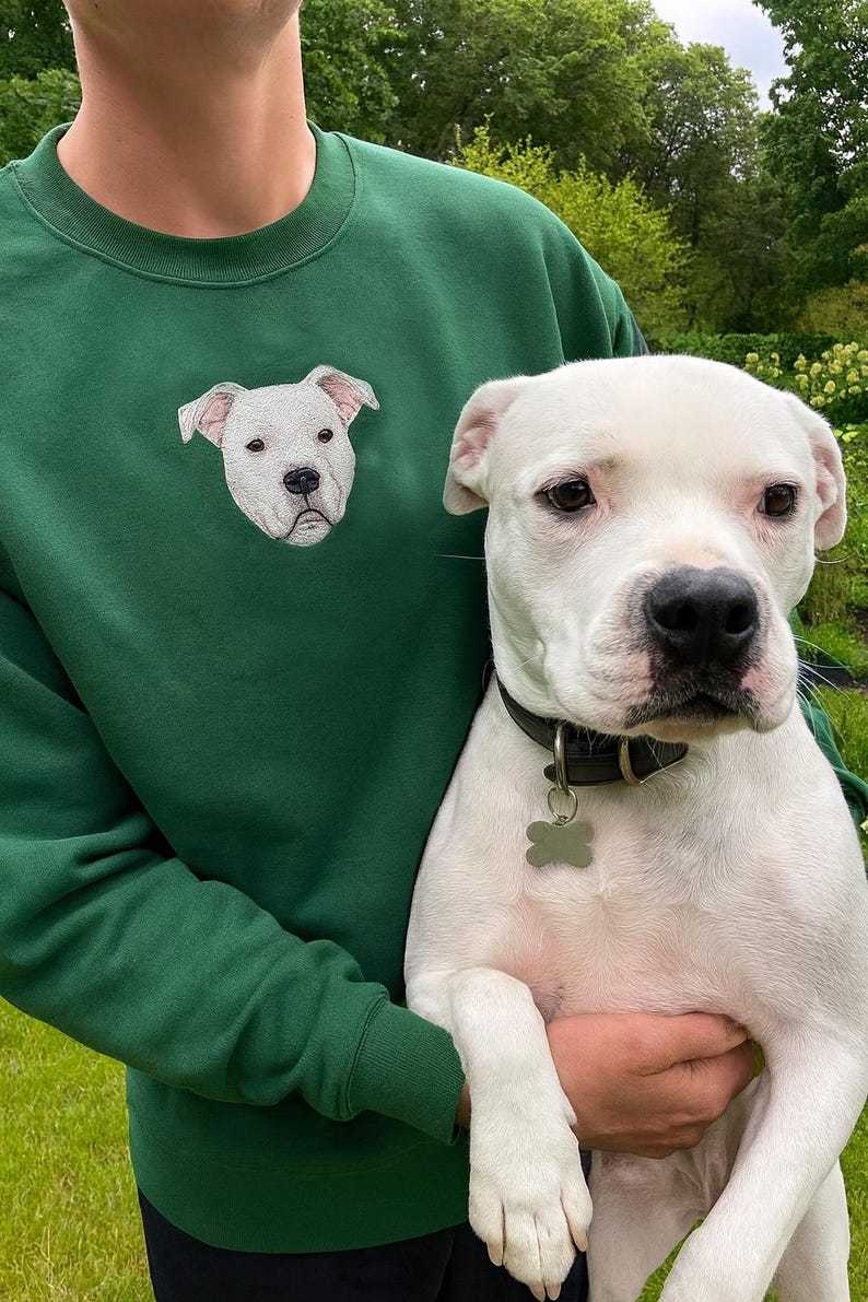 Embroidered Pet Portrait Hoodie | Custom Dog & Cat Sweatshirt