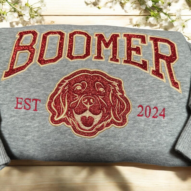 Custom Embroidered Varsity Style Dog Sweatshirt