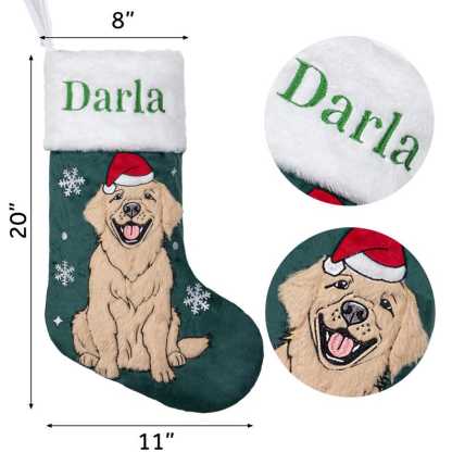 Personalized Velvet Pet Christmas Stockings with Embroidered Name – Family Holiday Decoration