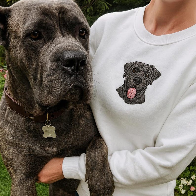 Embroidered Pet Portrait Hoodie | Custom Dog & Cat Sweatshirt